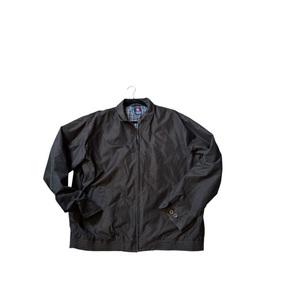 Chaps Mens XL Black Bomber Jacket With Plaid Lining